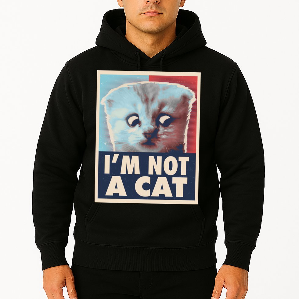 Funny Vintage I'm Not A Cat Zoom Lawyer Cat Meme Hoodie