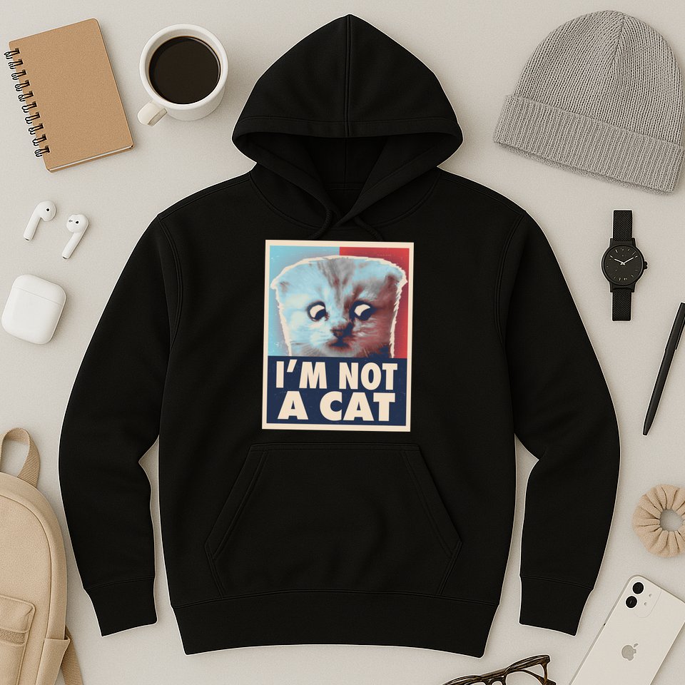 Funny Vintage I'm Not A Cat Zoom Lawyer Cat Meme Hoodie