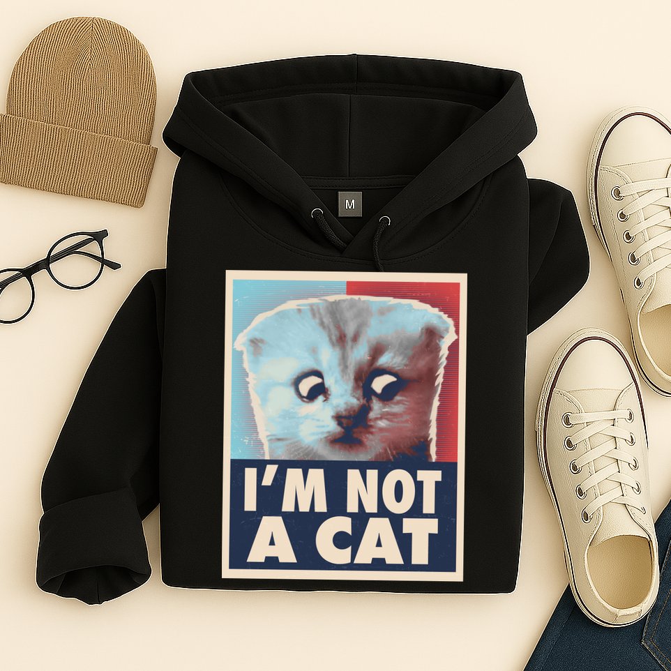 Funny Vintage I'm Not A Cat Zoom Lawyer Cat Meme Hoodie
