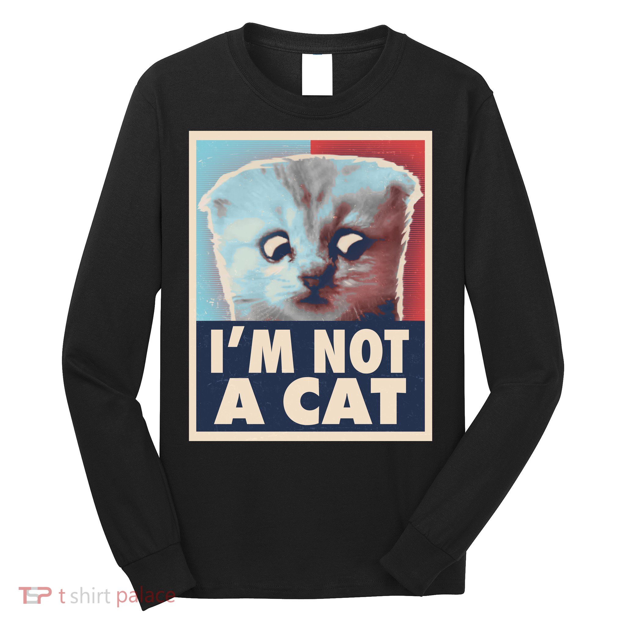 Funny Vintage I'm Not A Cat Zoom Lawyer Cat Meme Long Sleeve Shirt