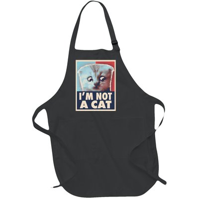 Funny Vintage I'm Not A Cat Zoom Lawyer Cat Meme Full-Length Apron With Pockets