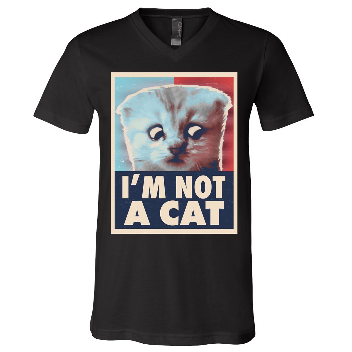 Funny Vintage I'm Not A Cat Zoom Lawyer Cat Meme V-Neck T-Shirt