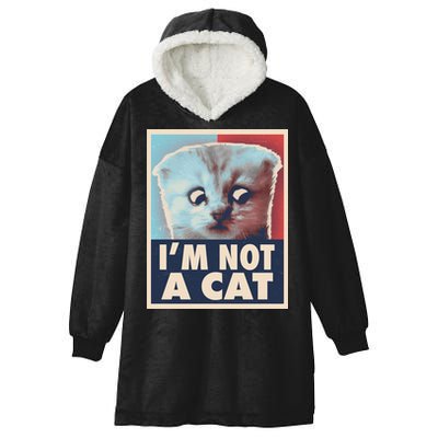 Funny Vintage I'm Not A Cat Zoom Lawyer Cat Meme Hooded Wearable Blanket
