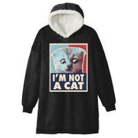 Funny Vintage I'm Not A Cat Zoom Lawyer Cat Meme Hooded Wearable Blanket