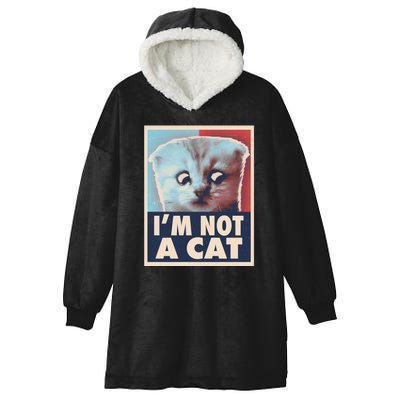 Funny Vintage I'm Not A Cat Zoom Lawyer Cat Meme Hooded Wearable Blanket