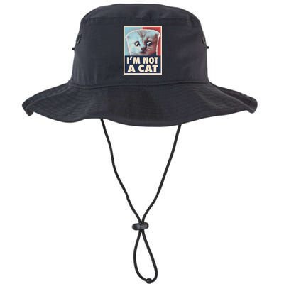 Funny Vintage I'm Not A Cat Zoom Lawyer Cat Meme Bucket Hat