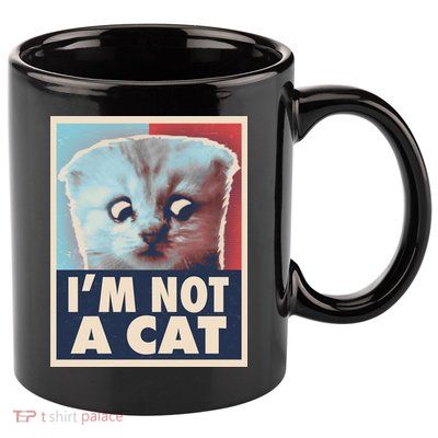 Funny Vintage I'm Not A Cat Zoom Lawyer Cat Meme 11oz C Handle Ceramic Mug