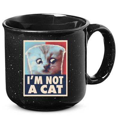 Funny Vintage I'm Not A Cat Zoom Lawyer Cat Meme 15oz Campfire Ceramic Mug