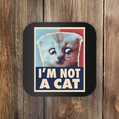 Funny Vintage I'm Not A Cat Zoom Lawyer Cat Meme Coaster