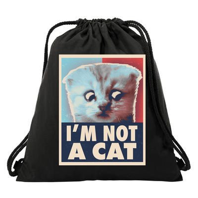 Funny Vintage I'm Not A Cat Zoom Lawyer Cat Meme Drawstring Bag