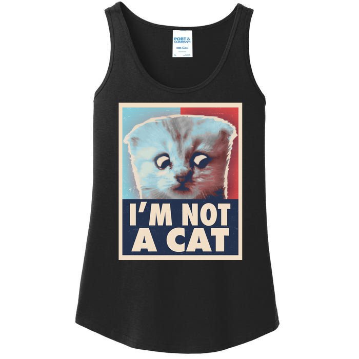 Funny Vintage I'm Not A Cat Zoom Lawyer Cat Meme Ladies Essential Tank