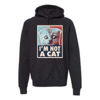 Funny Vintage I'm Not A Cat Zoom Lawyer Cat Meme Premium Hoodie