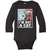 Funny Vintage I'm Not A Cat Zoom Lawyer Cat Meme Baby Long Sleeve Bodysuit