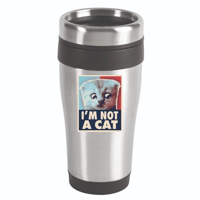 Funny Vintage I'm Not A Cat Zoom Lawyer Cat Meme 16oz Travel Tumbler