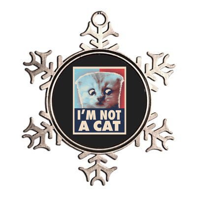 Funny Vintage I'm Not A Cat Zoom Lawyer Cat Meme Metallic Star Ornament