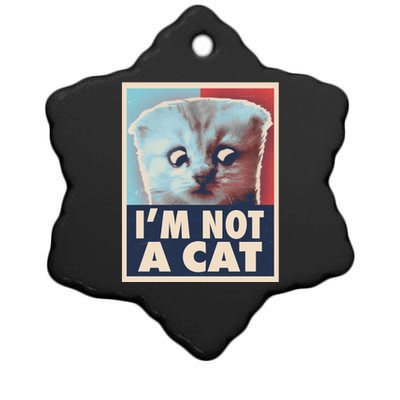 Funny Vintage I'm Not A Cat Zoom Lawyer Cat Meme Ceramic Star Ornament