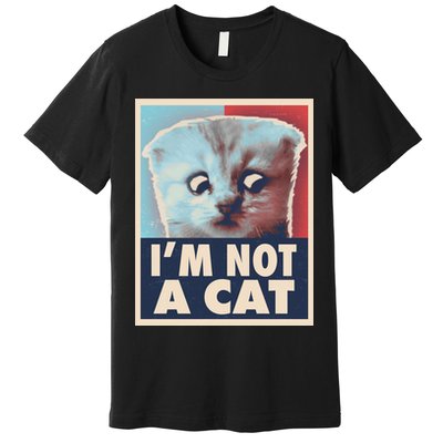 Funny Vintage I'm Not A Cat Zoom Lawyer Cat Meme Premium T-Shirt
