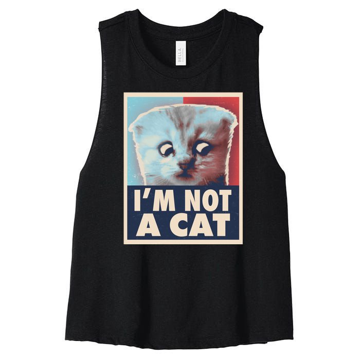 Funny Vintage I'm Not A Cat Zoom Lawyer Cat Meme Women's Racerback Cropped Tank