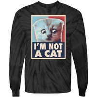 Funny Vintage I'm Not A Cat Zoom Lawyer Cat Meme Tie-Dye Long Sleeve Shirt