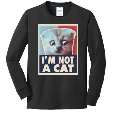 Funny Vintage I'm Not A Cat Zoom Lawyer Cat Meme Kids Long Sleeve Shirt