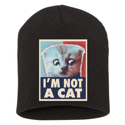 Funny Vintage I'm Not A Cat Zoom Lawyer Cat Meme Short Acrylic Beanie