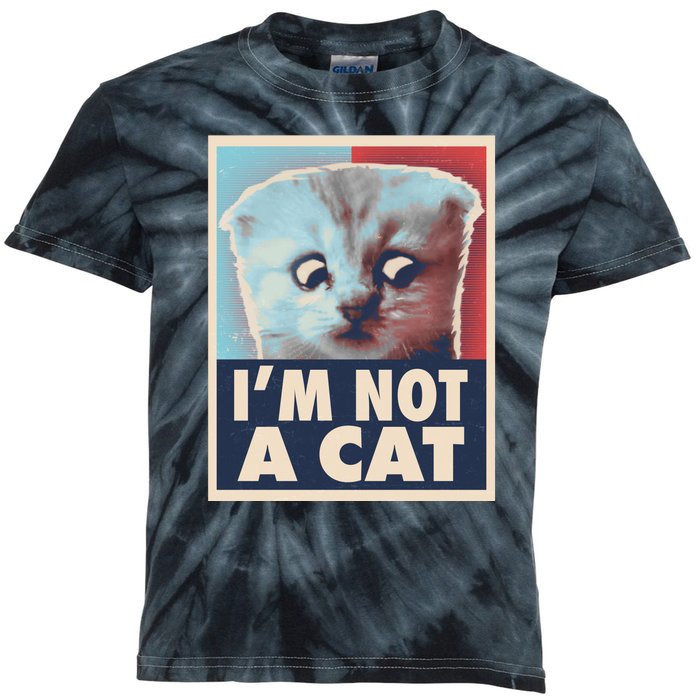 Funny Vintage I'm Not A Cat Zoom Lawyer Cat Meme Kids Tie-Dye T-Shirt