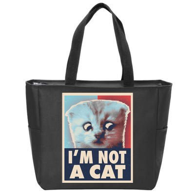 Funny Vintage I'm Not A Cat Zoom Lawyer Cat Meme Zip Tote Bag