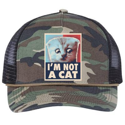 Funny Vintage I'm Not A Cat Zoom Lawyer Cat Meme Retro Rope Trucker Hat Cap