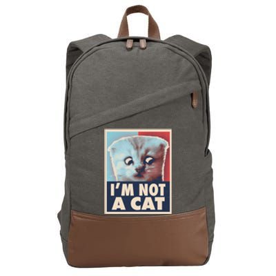 Funny Vintage I'm Not A Cat Zoom Lawyer Cat Meme Cotton Canvas Backpack