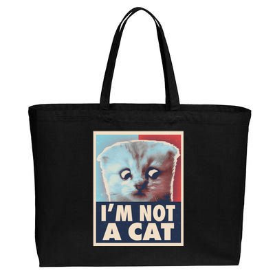 Funny Vintage I'm Not A Cat Zoom Lawyer Cat Meme Cotton Canvas Jumbo Tote