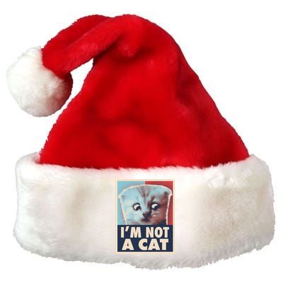 Funny Vintage I'm Not A Cat Zoom Lawyer Cat Meme Premium Christmas Santa Hat