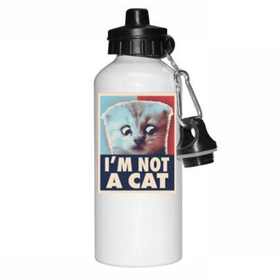 Funny Vintage I'm Not A Cat Zoom Lawyer Cat Meme Aluminum Water Bottle