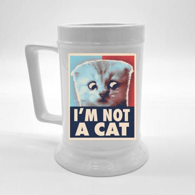 Funny Vintage I'm Not A Cat Zoom Lawyer Cat Meme Beer Stein