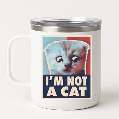 Funny Vintage I'm Not A Cat Zoom Lawyer Cat Meme 12 oz Stainless Steel Tumbler Cup