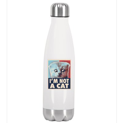 Funny Vintage I'm Not A Cat Zoom Lawyer Cat Meme Stainless Steel Insulated Water Bottle