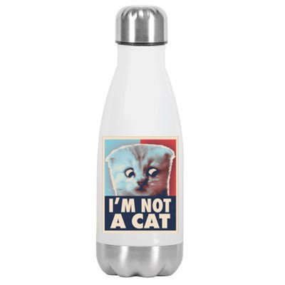 Funny Vintage I'm Not A Cat Zoom Lawyer Cat Meme Stainless Steel Insulated Water Bottle