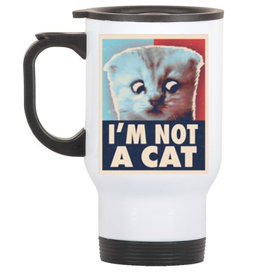 Funny Vintage I'm Not A Cat Zoom Lawyer Cat Meme Stainless Steel Travel Mug