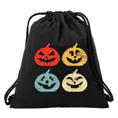 Funny Vintage Jack O Lanterns Pumkin Drawstring Bag