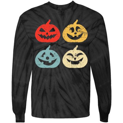 Funny Vintage Jack O Lanterns Pumkin Tie-Dye Long Sleeve Shirt