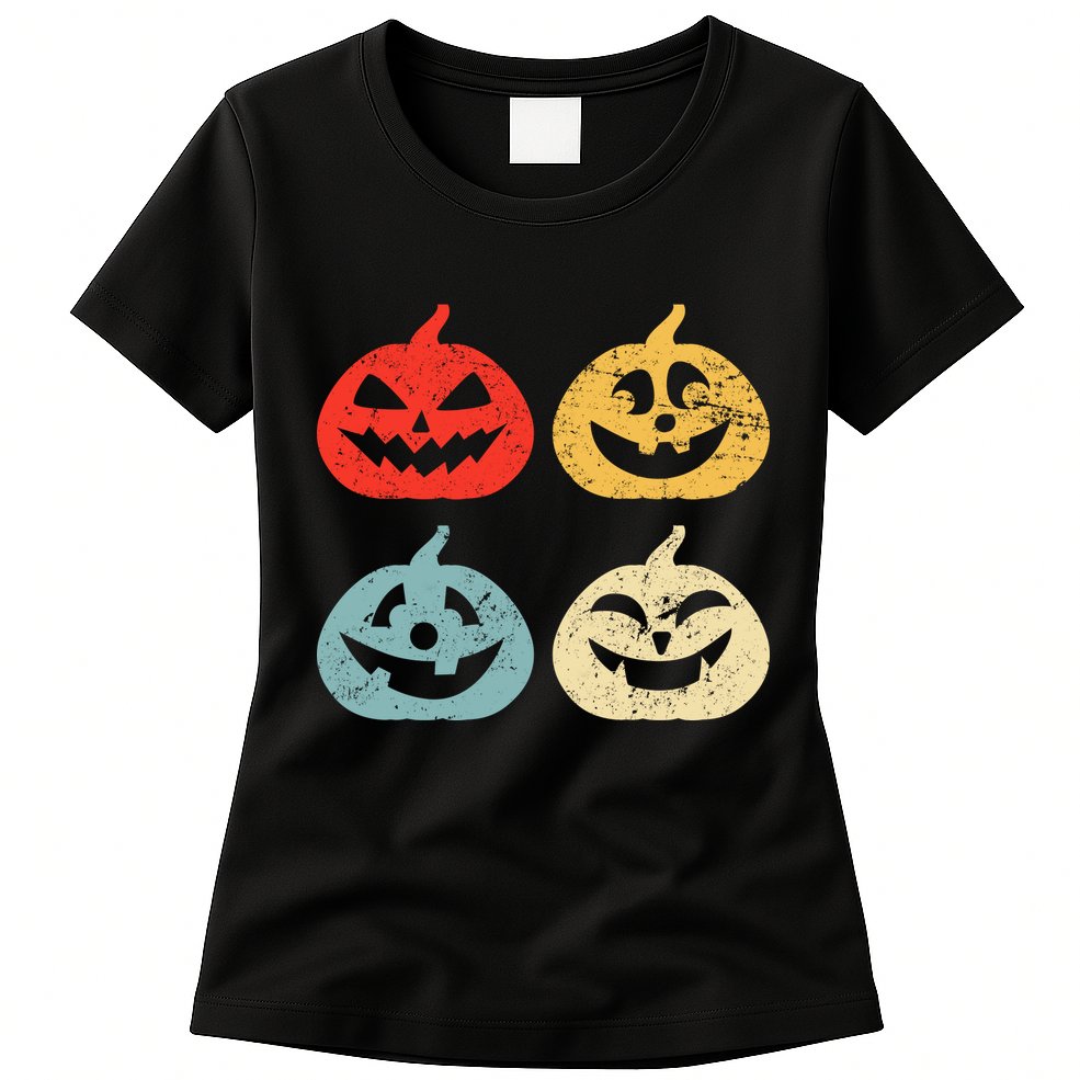 Funny Vintage Jack O Lanterns Pumkin Womens T-Shirt