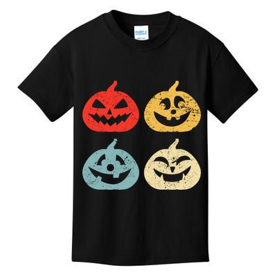 Funny Vintage Jack O Lanterns Pumkin Kids T-Shirt