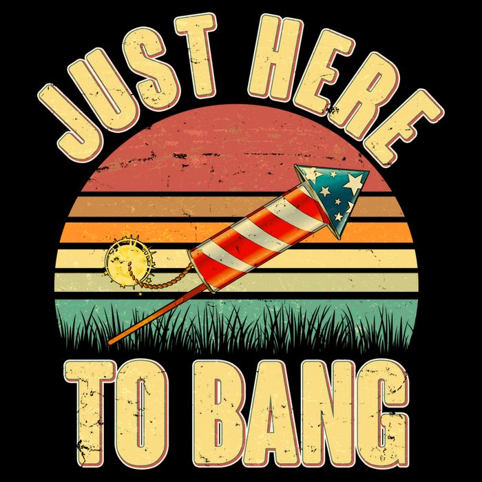 Funny Vintage Just Here To Bang July 4th Backpack