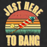 Funny Vintage Just Here To Bang July 4th Hat