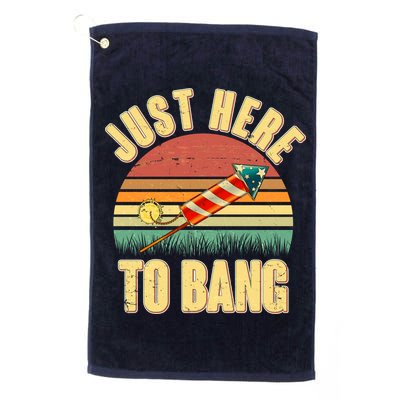 Funny Vintage Just Here To Bang July 4th Golf Towel