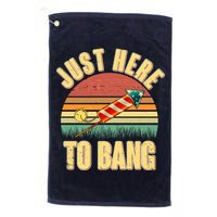 Funny Vintage Just Here To Bang July 4th Golf Towel