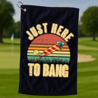 Funny Vintage Just Here To Bang July 4th Golf Towel