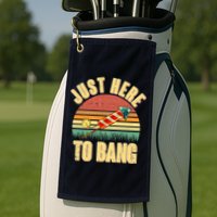 Funny Vintage Just Here To Bang July 4th Golf Towel