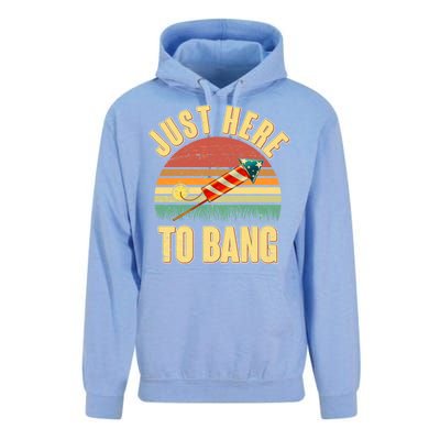 Funny Vintage Just Here To Bang July 4th Unisex Surf Hoodie