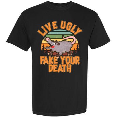Funny Vintage Live Ugly Fake Your Death Garment-Dyed Heavyweight T-Shirt