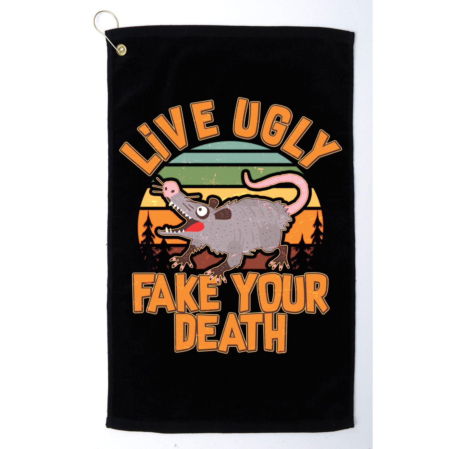 Funny Vintage Live Ugly Fake Your Death Golf Towel